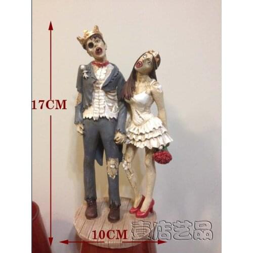 Home decor The bride And Groom Ornaments Zombie King And Queen Vampire Halloween Gift