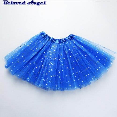 2019 Summer Teenage Kids Girls Skirt Tutu Star Print Mesh Pettiskirt Children Clothes Baby Costume Ballet Dance Party Skirt