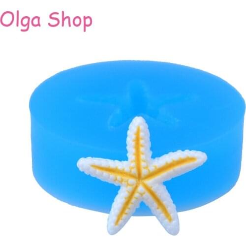 DYL406 16.5mm Starfish Flexible Silicone Mold - for Cake Decoration, Fondant Craft, Gum Paste, Chocolate, Resin, Oven Safe Mold