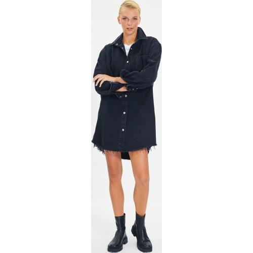 Trendyol Oversize Denim Shirt Dress TWOAW22EL1005