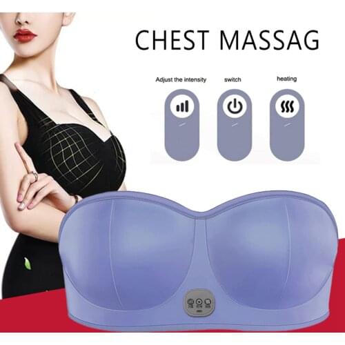 USB Charging Electric Breast Massage Bra Vibration Chest Massager Growth Enlargement Enhancer Breast Heating Stimulator Machine