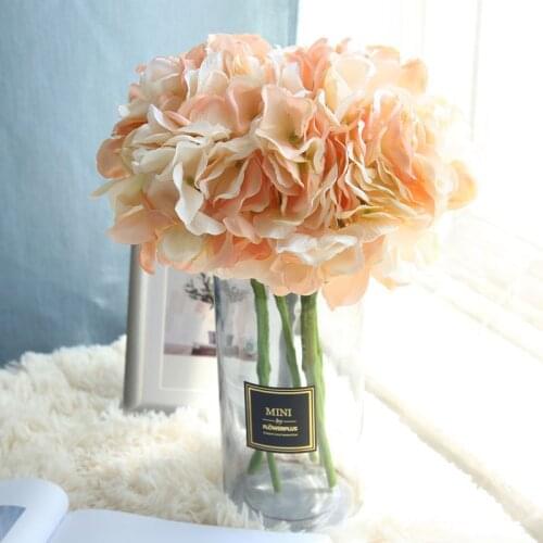 Artificial Flower Hydrangea Home Wedding Decoration Bride Bunch Photography Props Silk Fake Flowers DIY Garden Birthday Party
