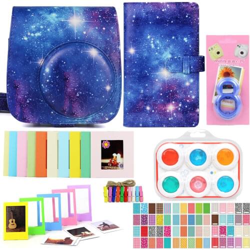 Fujifilm Instax Mini 9 8 Camera Accessories Bundle Kit Shoulder Bag Case 96 Pockets Photo Album Film Frames Filters Selfie Set