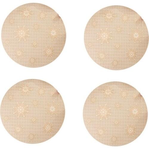 Round Snowflake Hollow Placemat Christmas Dining Table Decor PVC Household Heat Insulation Pad Table Mat