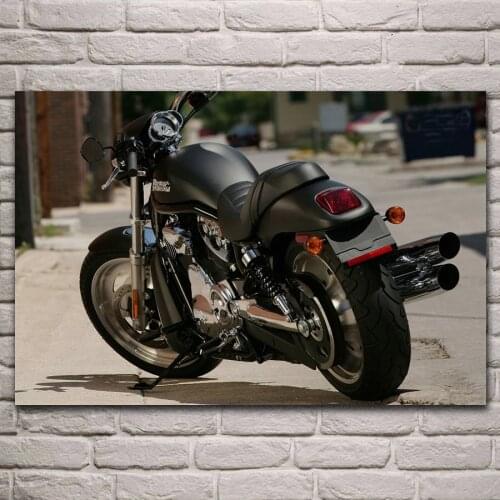 Cool motor bike style black motorcycle figure living room decoration home art decor wood frame fabric poster KJ025