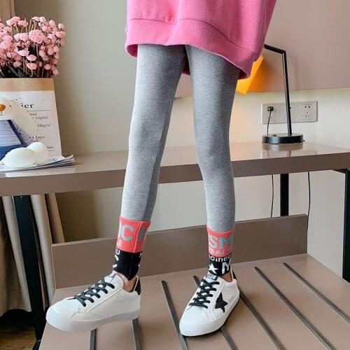 Girls leggings Stripe rib cuffs 2020 Fall clothes for kids pants Fashion Elastic sports skinny girl Roupas infantis menina Teen
