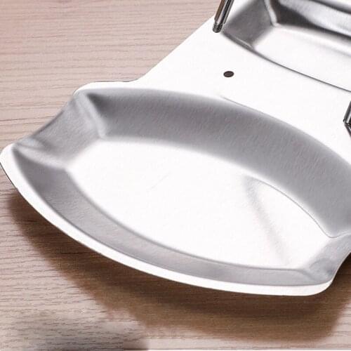 Spoon Rest and Pot Lid Holder Stainless Steel Rack Shelf Stand Holder Utensil Rest Organizer Kitchen Tool H88F