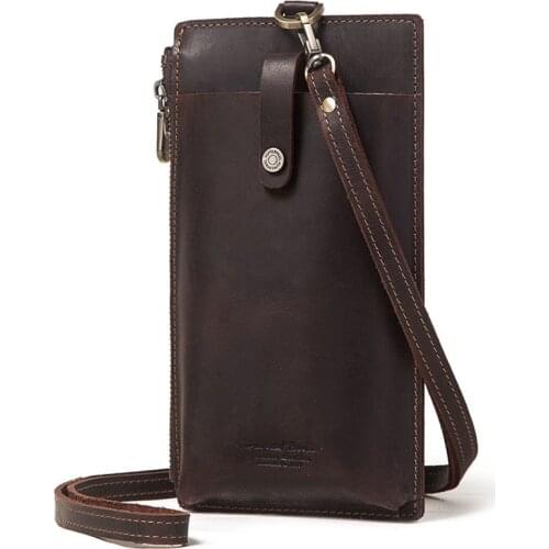 Wallet Purse Men Bag Genuine Hasp Crazy Portable Horse Coin Cowhide Zipper Leather Mans Wallet Mini Male Money Ultra-thin Small