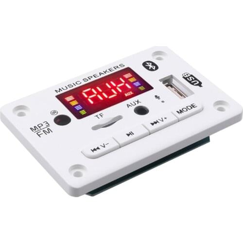 New 5V/12V MP3 Decoder Board Bluetooth 5.0 Car FM Radio Module Supports FM TF USB AUX Recorder