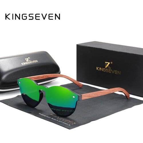 Custom LOGO 2020 Natural Wooden Sunglasses KINGSEVEN Bubinga Mens Polarized Glasses Wooden Fashion Sun Glasses Original