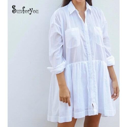 2021 Cotton Beach Cover up Dresses Swim cover up White Bathing suit Cover ups Beach Kaftan Praia Beach Sarong Tunic Cover-Ups
