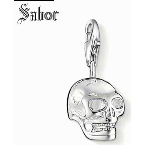 Thomas Skull Charm Pendant,2020 Fashion Jewelry For Women Girls Men Boy,womens Gift Silver color plated Fit Bracelet charms