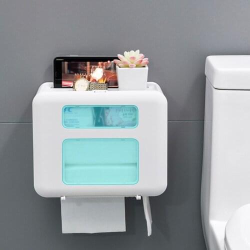 Protable Toilet Paper Holder High Capacity WC Storage Toilet Paper Roll Storage Box Bathroom Shelf Bathroom Accessories