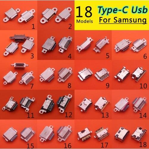 18models Type-C USB Jack Charging Connector Port For Samsung Galaxy A20 A30 A40 A50 A60 A70 S5 Mini S7 S8 S9 S10 S20 S21 + Plus
