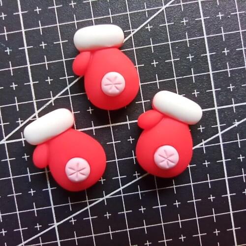 1pcs/lot resin flat back Christmas mitten cartoon 22mm fairy garden gnome moss terrarium decor crafts bonsai home DIY