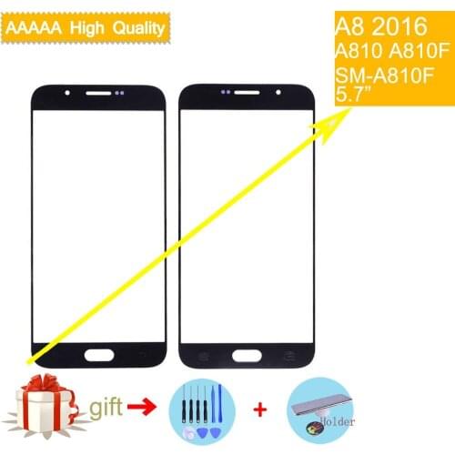 TouchScreen For Samsung Galaxy A8 2016 A8100 A810 A810F A810DS A810H Touch Screen Front Panel Glass Lens Front Outer LCD Glass