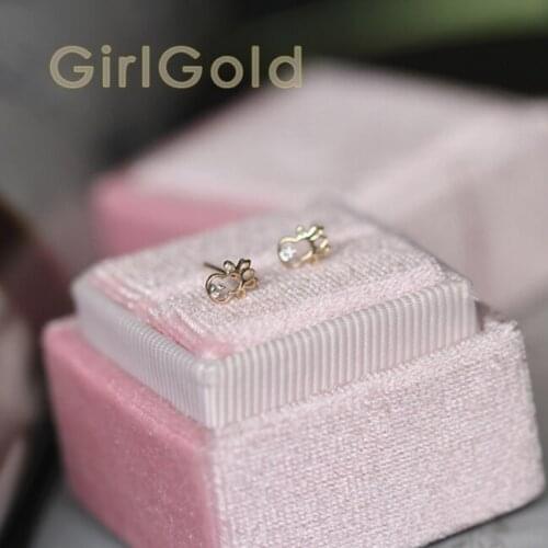 14k solid gold reindeer snowflake Holiday Heart crystal earrings studs Dainty minimalist simple minimal styles Kids Girl gift