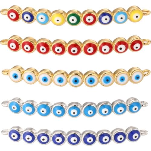 Eye of Fatima Charms Connectors for Jewelry Making Jewelry Charms for Diy Necklace Bracelet Charm Copper CZ Khamsah Amulet