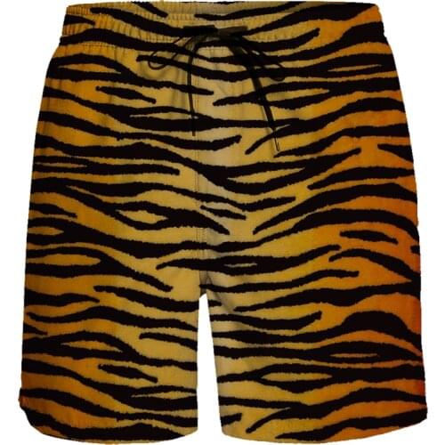 Casual Shorts Beast Style Tiger Stripes Short Pants Breathable Quick Dry Beach Pants Running Sports Shorts Men Board Shorts