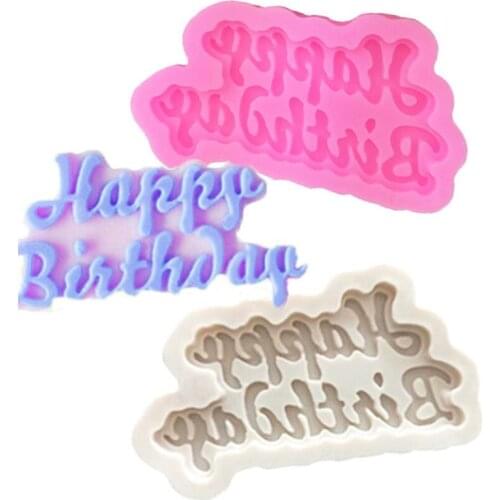 Silicone 3D Happy Birthday Letters Numbers Mold For Ice Jelly Chocolate Mold Birthday Cake Decorating Tool Mold