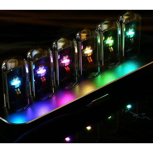 IPS RGB Glow Tube DIY Retro Clock Module Nixie Tube Micro USB 5V 1A Digital LED Clock Circuit Board DIY Gift