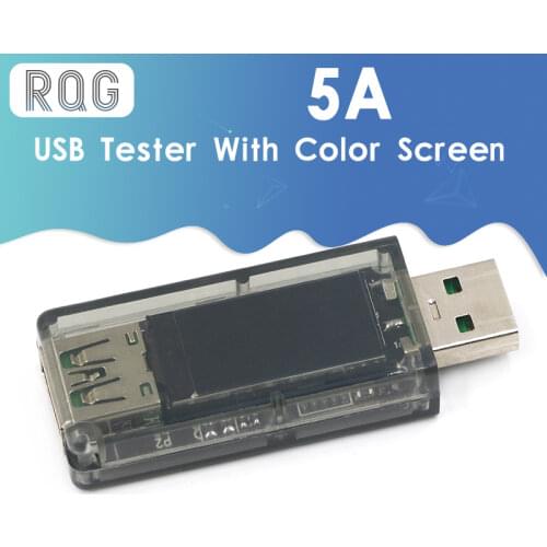 5A USB tester color screen Voltage ammeter power capacity fast charge protocol charger charging treasure