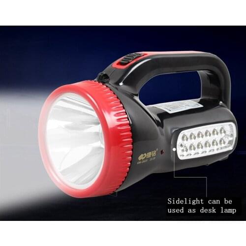 Outdoor Handheld Portable Flashlight Torch Searchlight Multi-function Long Shots Lamp with sidelight for Hiking, Fishing, Emerg