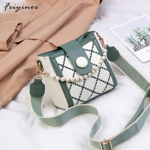 Handbags Chain Bucket Is Embroider Line Small Bag Package Vogue of New Fund of 2021 Ling Han Edition Leisure Women Casual Tote