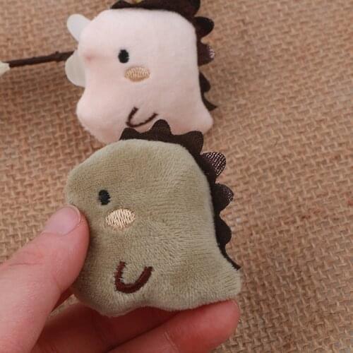 2Pcs 3D Plush Cartoon Plush Brooch Little Dinosaur Accessories DIY Accessories Doll Decoration Stuffed Toy