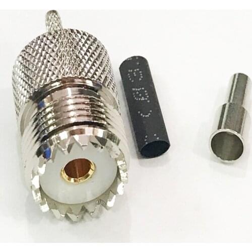 10pcs UHF Female SO239 Windows Crimp Connector for RG174 RG316 LMR100 Pigtail Coaxial Cable