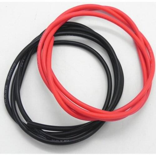 100 set/lot 12AWG Silicone Wire 1M Black + Red Conductor Construction Tinned Copper Soft Cable