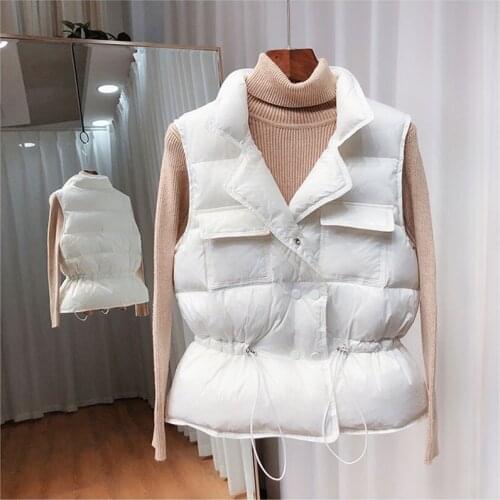 2021 New Ultra Light Down Vest Women Short Vest Windproof Lightweight Warm Waistcoat Female White Duck Down Down Coat Sleeveless