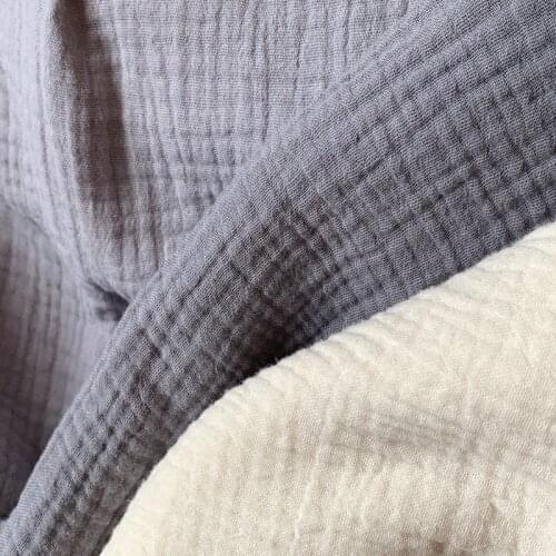 Natural 100% Cotton Double Crinkle Gauze Voile Fabric 135 cm width 130 gsm baby sewing fabric 50 meters small wholesale CD04A