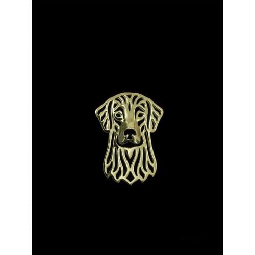 New Classic Animal Flat Coated Retriever Dog Broche Gold Silver Color Designer Brooch For Men Overwatch Gift For Friend Father