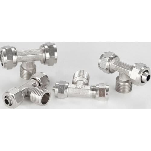 Quick Twisting Joint PB Pneumatic Fitting 6-16mm T Type Male Nickel Plated Brass Fit Hose Connector Pneumatic Fitting