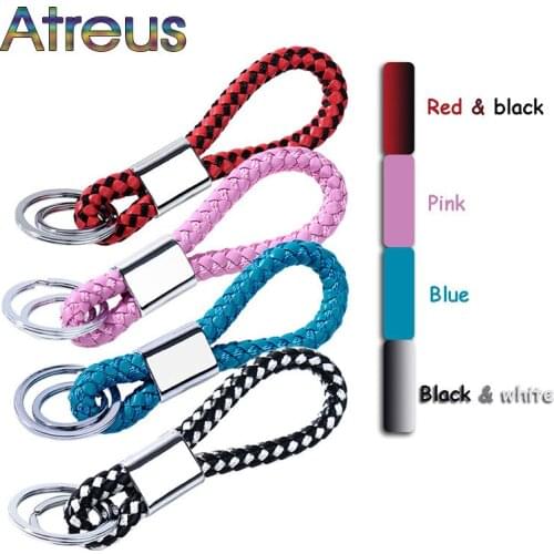 1pcs Car-styling PU key ring keychain chain for Hyundai Creta Tucson BMW X5 E53 VW Golf 4 7 5 Tiguan Kia Rio Sportage 2017