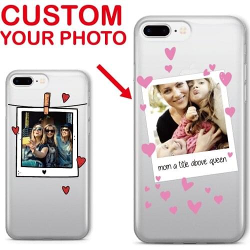 Personalized Custom Photo Frame Lover Fun Text Soft Clear Phone Case For iPhone 12 Mini 11 Pro XS Max 7 7Plus 8 8Plus X XR