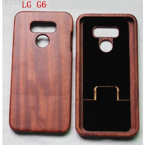 Card 2 in 1 Wooden Case for LG G6 G5 P710 Double Snap Design Solid Cherry Wood Rosewood Walnut Bamboo Phone Cover Shell Fundas