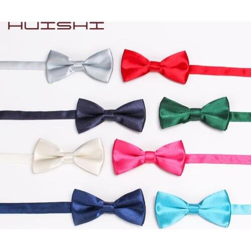 HUISHI Boy Grils Kids Bow Tie Baby Children Bowtie 34 Solid Color Mint Green Red Black White Green Fashion Pets Cravate White