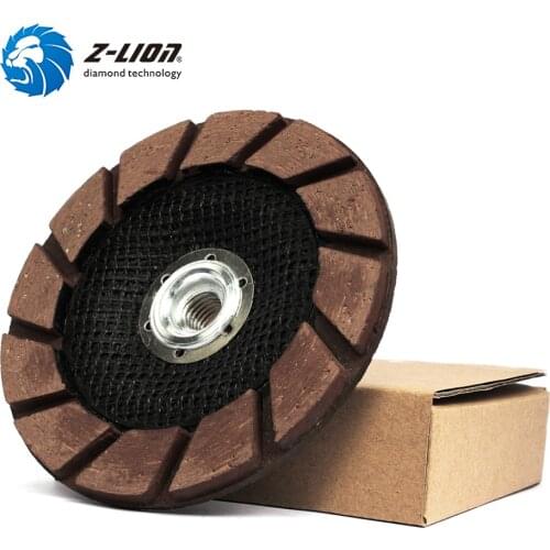 Z-LION 5 Inch Diamond Ceramic Bond Cup Edge Grinding Wheel Concrete Edge Dry Polishing Cup Wheel 125mm Grit 30-400# M14 & 5/8-11