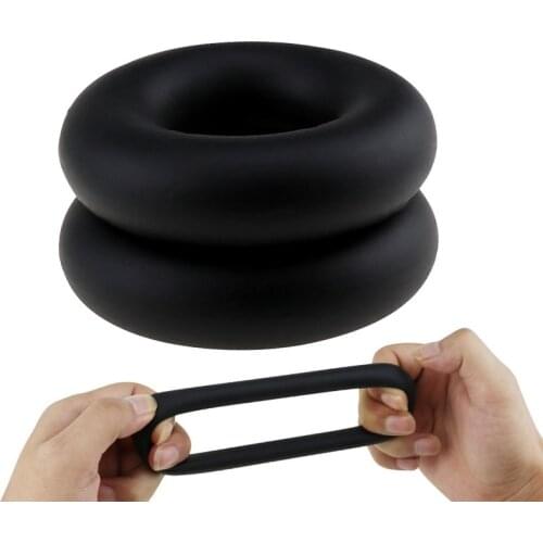 1PC Elastic Cock Ring Sex Toys for Men Erection Strong Penis Ring Big Size Liquid Silicone Black Delay Ejaculation