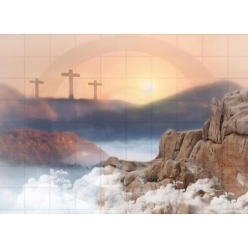 Angel Mountain Clouds Crucifixion Sunrise Jesus background High quality Computer print children kids backdrops