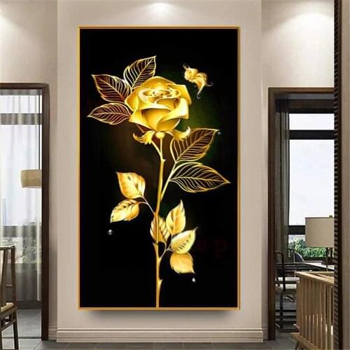 HUACAN 5D DIY Diamond Art Painting Kits Flower Pictures Of Rhinestones Diamond Embroidery Sale Rose Mosaic Home Decor