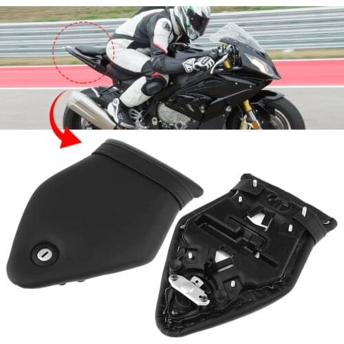 Motorcycle Seat Kit Rear Passenger Seat Pillion Cushion & Lock Kit PU Leather For BMW S1000RR 2009-2017 Motorcycle Accessories