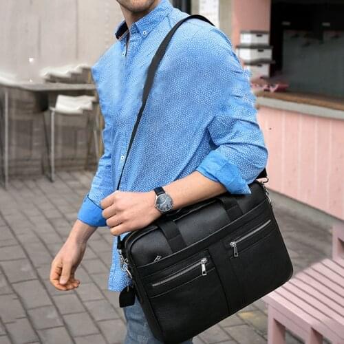 Leather Messenger Bag for Men 14 Inch Vintage Leather Laptop Bag Briefcase Satchel Large School Work Bag d88