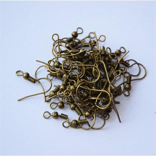 Wholesale 50PCS Lot 18mm 18KG brass Gold Earring Hooks Ball Jewelry Accessory Findings Ear Wire