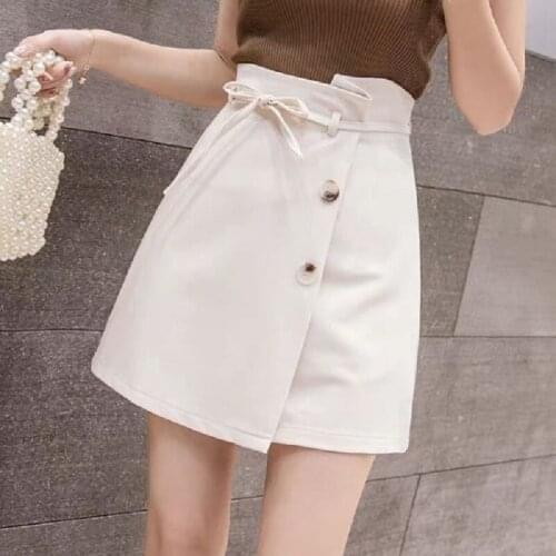 Summer women clothing Chic mini students skirts ins style A-line women skirts solid one-step korean summer easy match slim skirt