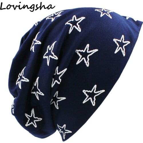 LOVINGSHA Women Beanies Stars Design Men Hat Fashion Adult Brand Autumn Winter Hats For Girl Thin Boy Hat Ladies Hat Cap HT070