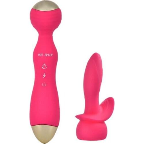 Heating Vibrator Av Wand Vibrator Massager Waterproof Soft Dildo Vibrator G Spot Clitoris Stimulator Adult Sex Toys for Woman