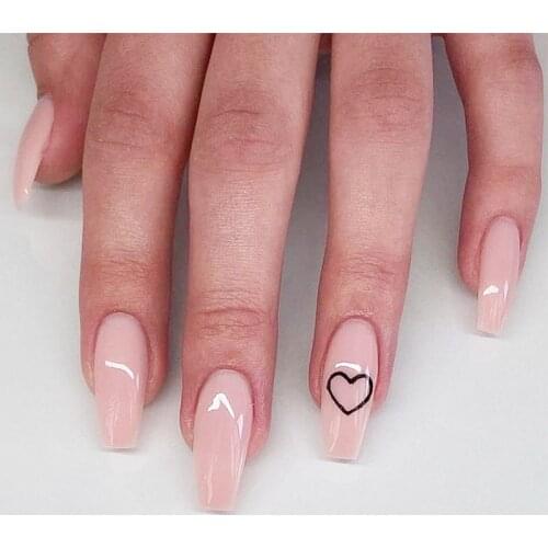 24Pcs Abstract Art Short Fake Nails Flat Pointed Head Ballerina Full Cover False Nail Tips Colorful Printing DIY Manicure Decor